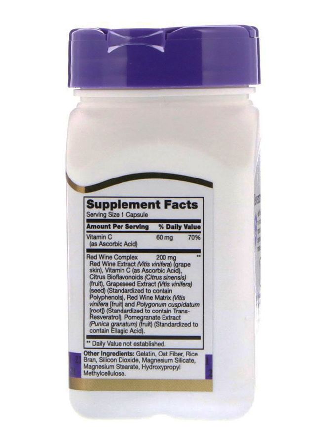 القرن الحادي والعشرون مكمل غذائي ريسفيراترول ريد واين إكستراكت - 90 كبسولة - Image 2